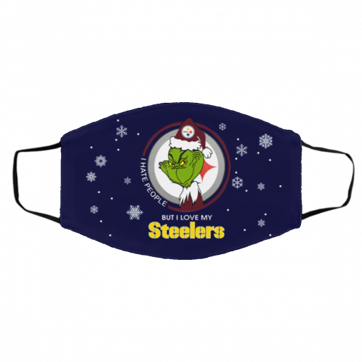 I Hate People But I Love My Pittsburgh Steelers Grinch Face Mask