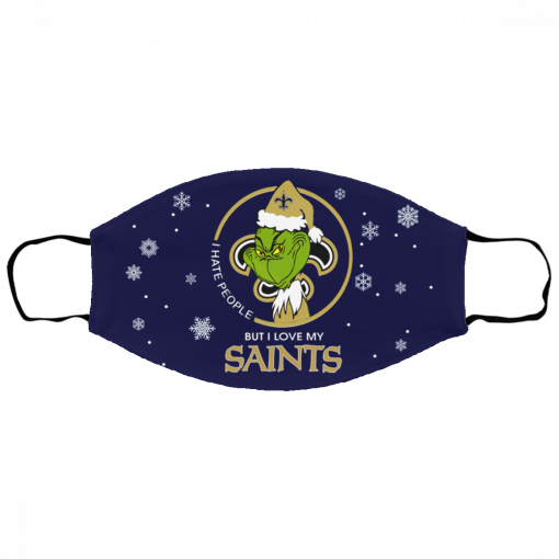 I Hate People But I Love My New Orleans Saints Grinch Face Mask