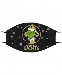 I Hate People But I Love My New Orleans Saints Grinch Face Mask