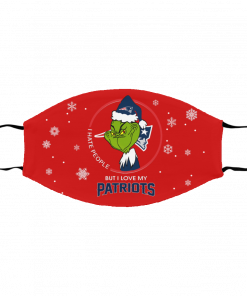 I Hate People But I Love My New England Patriots Grinch Face Mask