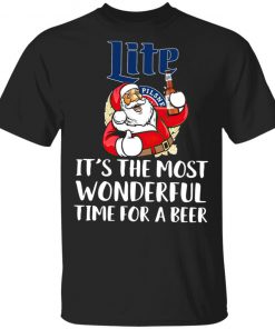 Santa Claus Drink Lite Pilsner Beer It’s The Most Wonderful Time For A Beer Shirt