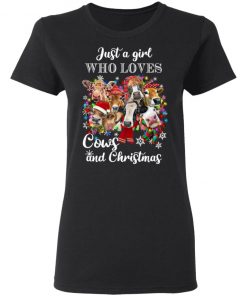 Just A Girl Who Loves Cows And Christmas Sweatshirt, Hoodie