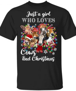 Just A Girl Who Loves Cows And Christmas Sweatshirt, Hoodie