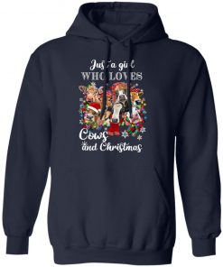 Just A Girl Who Loves Cows And Christmas Sweatshirt, Hoodie