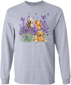 Golden Retriever Butterflies Flowers Shirt