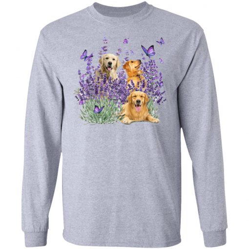 Golden Retriever Butterflies Flowers Shirt