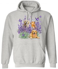 Golden Retriever Butterflies Flowers Shirt