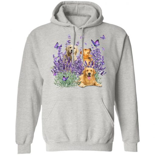 Golden Retriever Butterflies Flowers Shirt