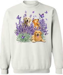 Golden Retriever Butterflies Flowers Shirt