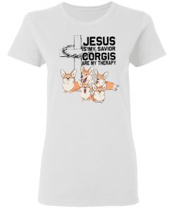 Jesus Is My Savior Corgis Are My Therapy Shirt