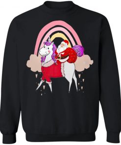 Santa Claus Riding A Unicorn Christmas Sweatshirt, Hoodie