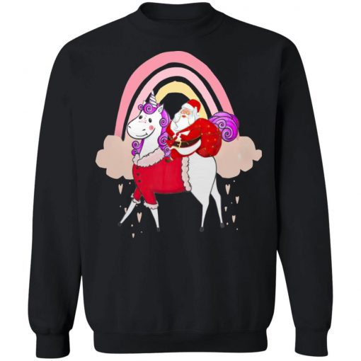 Santa Claus Riding A Unicorn Christmas Sweatshirt, Hoodie