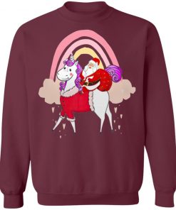 Santa Claus Riding A Unicorn Christmas Sweatshirt, Hoodie