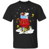 Wisconsin Badgers Santa Snoopy Wish You A Merry Christmas Shirt