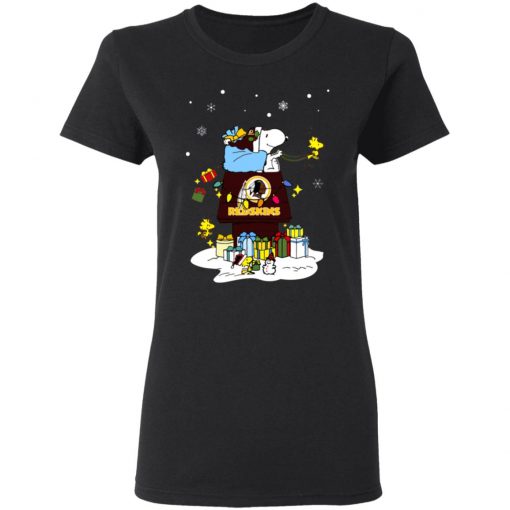 Washington Redskins Santa Snoopy Wish You A Merry Christmas Shirt