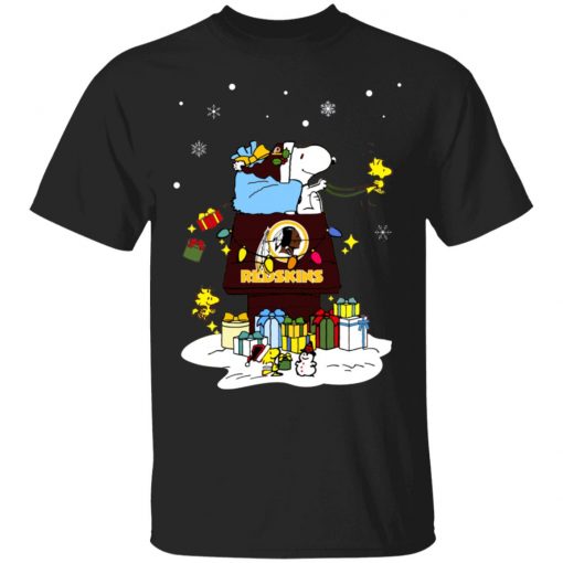 Washington Redskins Santa Snoopy Wish You A Merry Christmas Shirt