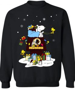 Washington Redskins Santa Snoopy Wish You A Merry Christmas Shirt