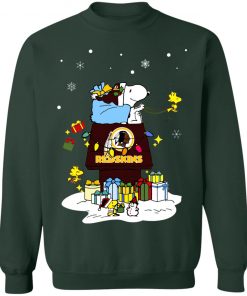 Washington Redskins Santa Snoopy Wish You A Merry Christmas Shirt