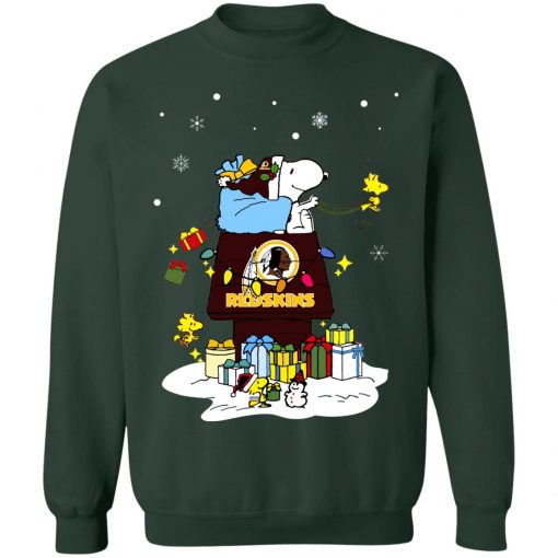 Washington Redskins Santa Snoopy Wish You A Merry Christmas Shirt