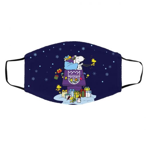 Sacramento Kings Santa Snoopy Wish You A Merry Christmas face mask