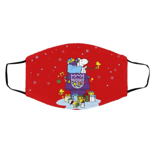 Sacramento Kings Santa Snoopy Wish You A Merry Christmas face mask