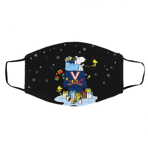 Virginia Cavaliers Santa Snoopy Wish You A Merry Christmas face mask