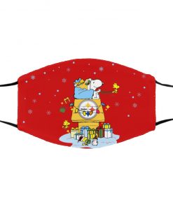 Utah Utes Santa Snoopy Wish You A Merry Christmas face mask