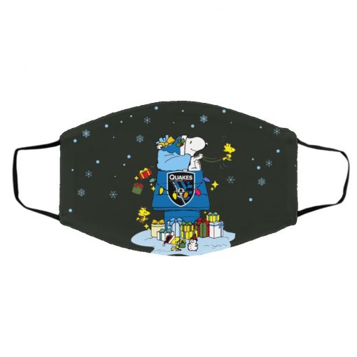 San Jose Earthquakes Santa Snoopy Wish You A Merry Christmas face mask