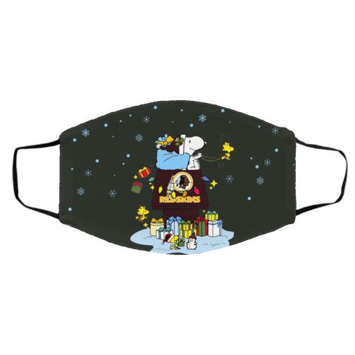 Washington Redskins Santa Snoopy Wish You A Merry Christmas face mask