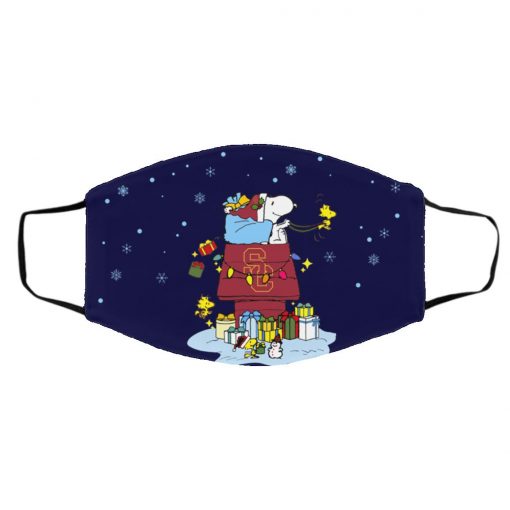 USC Trojans Santa Snoopy Wish You A Merry Christmas face mask