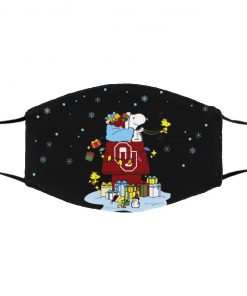 Oklahoma Sooners Santa Snoopy Wish You A Merry Christmas face mask