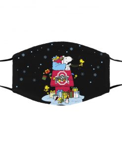 Ohio State Buckeyes Santa Snoopy Wish You A Merry Christmas face mask