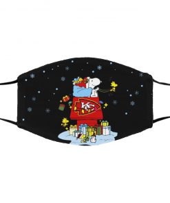 Kansas City Chiefs Santa Snoopy Wish You A Merry Christmas face mask