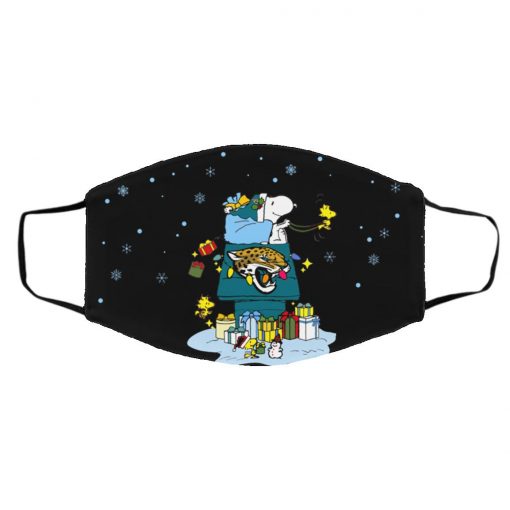 Jacksonville Jaguars Santa Snoopy Wish You A Merry Christmas face mask