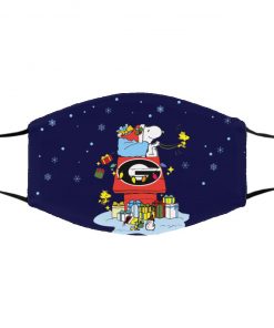 Georgia Bulldogs Santa Snoopy Wish You A Merry Christmas face mask