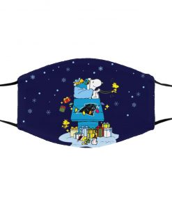 Carolina Panthers Santa Snoopy Wish You A Merry Christmas face mask