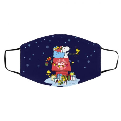 Atlanta Hawks Santa Snoopy Wish You A Merry Christmas face mask