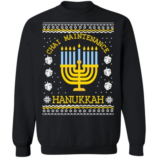 Hanukkah Ugly Christmas Sweater Chai Maintenance