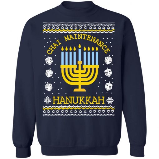 Hanukkah Ugly Christmas Sweater Chai Maintenance