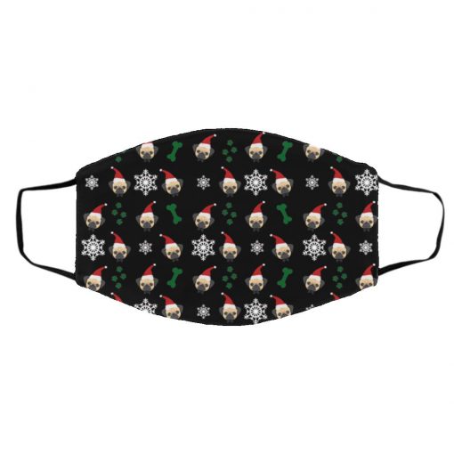 Pug Dog Christmas Face Mask