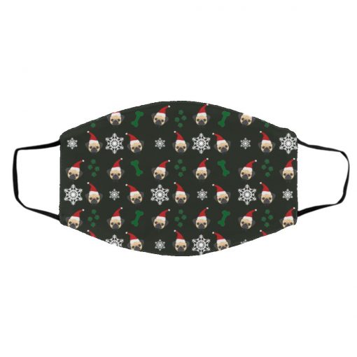 Pug Dog Christmas Face Mask