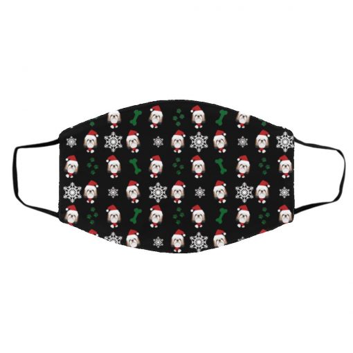 Shitzu Dog Christmas Face Mask