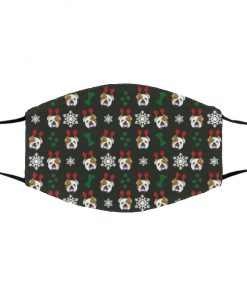 English Bulldog Dog Christmas Face Mask