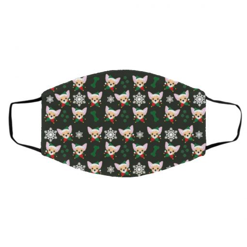 Chihuahua Dog Christmas Face Mask