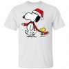 Santa Hat Snoopy And Woodstock Walking Christmas shirt