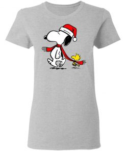 Santa Hat Snoopy And Woodstock Walking Christmas shirt