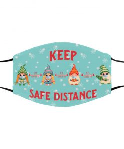 Gnome 6 ft Keep Safe Distance At Christmas Face Mask