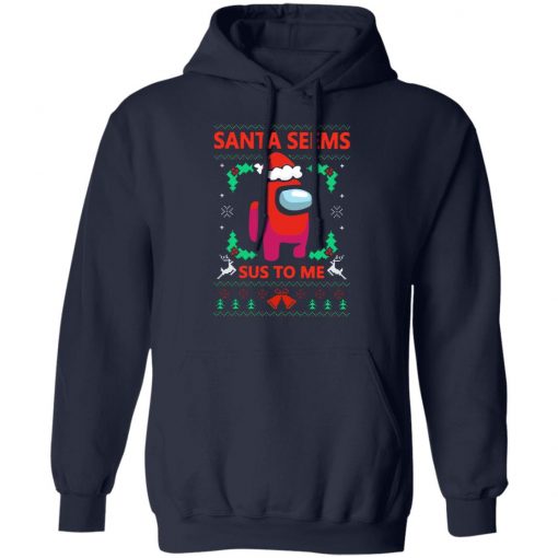 Santa Seems Sus To Me Among Us Ugly Christmas Sweatshirt