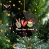 Grinch Ornament Funny Christmas Ornament Funny Christmas Ornament Christmas Grinch Xmas Mask Peace And Love