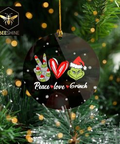 Grinch Ornament Funny Christmas Ornament Funny Christmas Ornament Christmas Grinch Xmas Mask Peace And Love